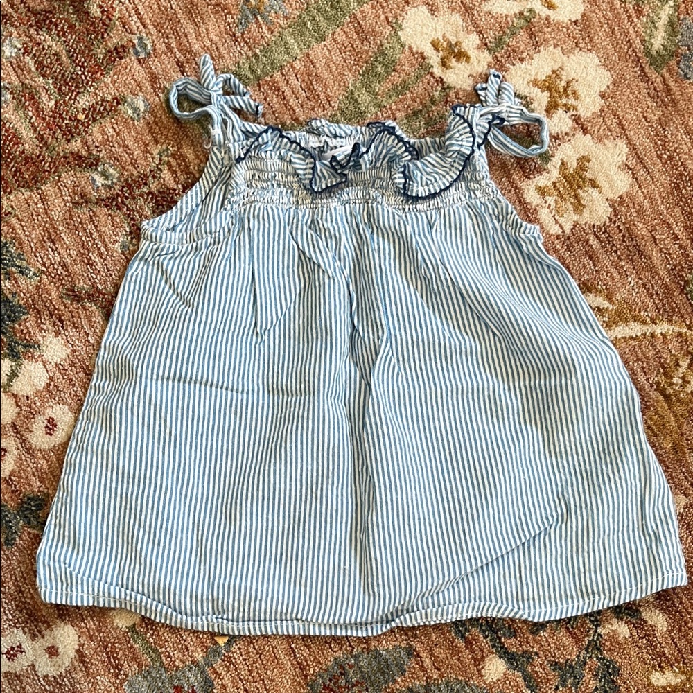 Zara Blue and White Striped Kids Blouse